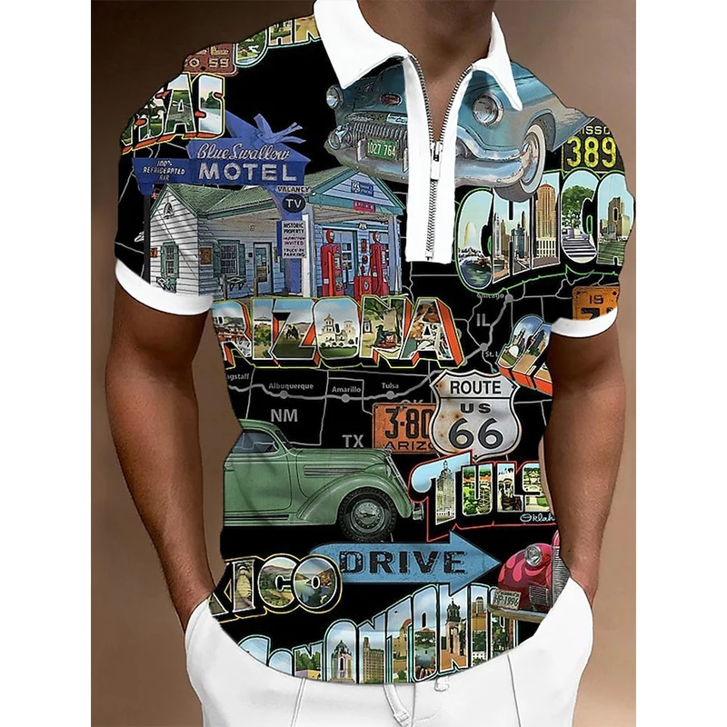 Рубашка-поло мужская с коротким рукавом модная повседневная Уличная одежда