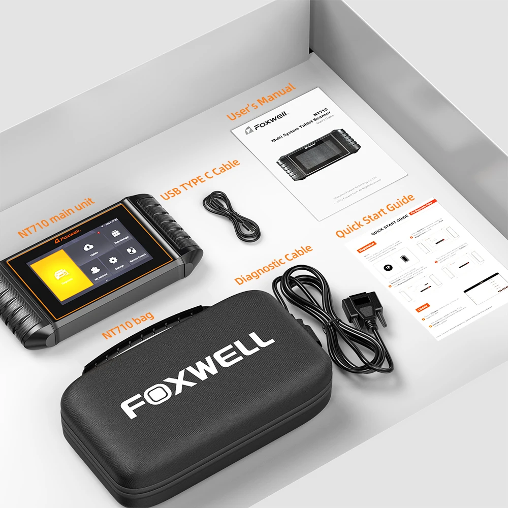 

FOXWELL NT710 OBD2 Автомобильные диагностические инструменты Все системы Двунаправленный A/F Регулировка масла IMMO ABS EPB 30+ Сброс OBD 2 Автомобильный сканер