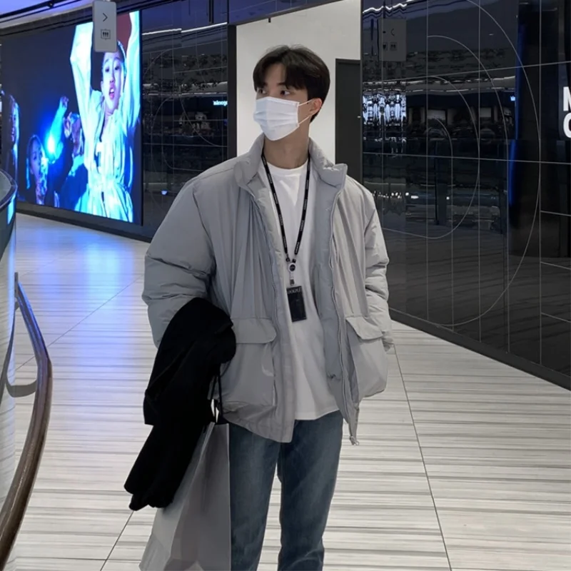 Winter Jacket Men Warm Fashion 3-color Thickened Down Jacket Men Streetwear Korean Loose Thick Short Coat Mens Parker Clothes