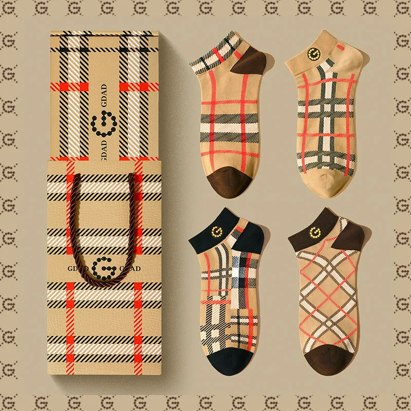 GDAD Brand 4 Pairs Spring And Autumn Men's Business Socks Summer Leisure Sweat Absorption Comfortable Thin Breathable EU39-44