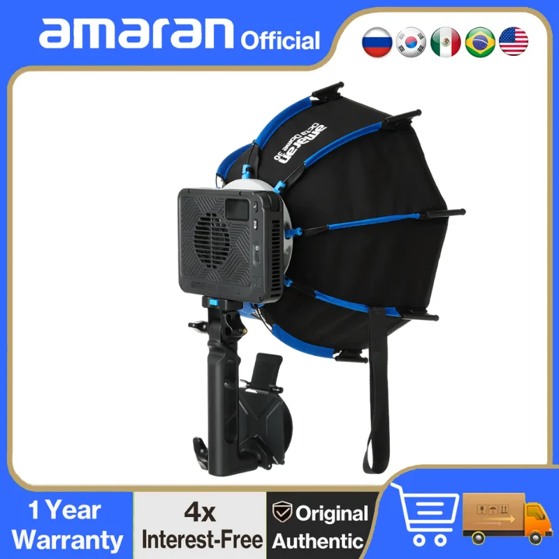 Фото Amaran Ray 60c 60 Вт полноцветный ультратонкий сверхлегкий светильник для фотосъемки Bowens Mount COB поддерживает работу без кабелей №1
