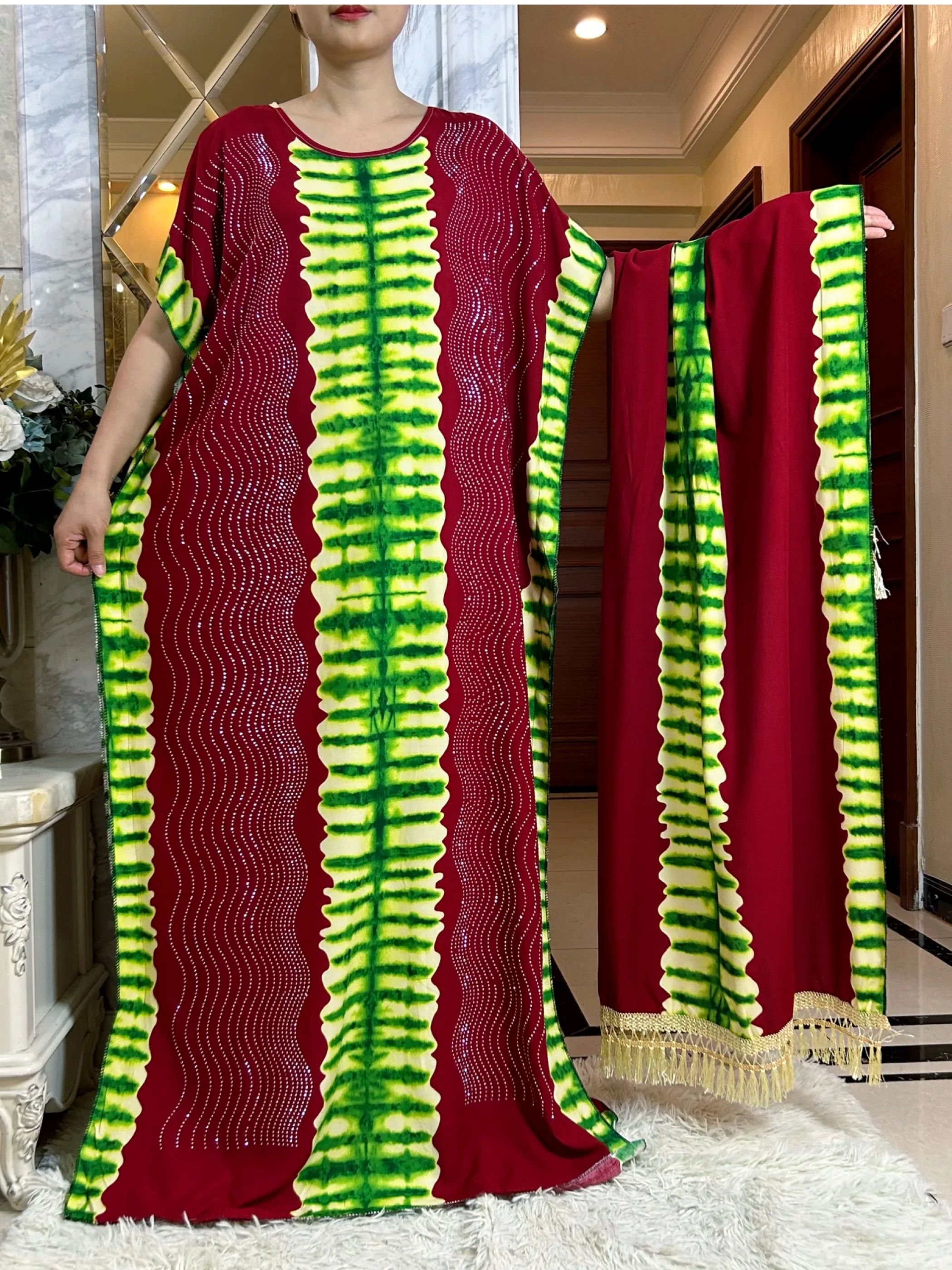 Новое мусульманское хлопковое платье в Дубае женское свободное макси с