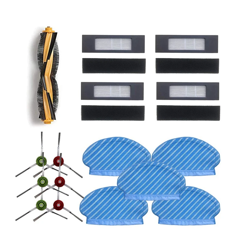 

1Set Robot Vacuum Cleaner Accessories Robot Accessories Roller Brush Side Brushes HEPA Filter Compatible For Ecovacs 950 920