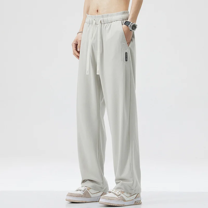 Брюки мужские из вискозы тонкие повседневные свободные спортивные штаны