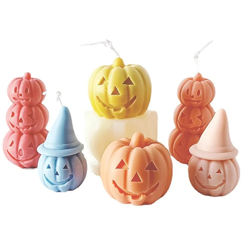 Силиконовая форма для ароматерапии в стиле Хэллоуина виде тыквы черепа гипсовая