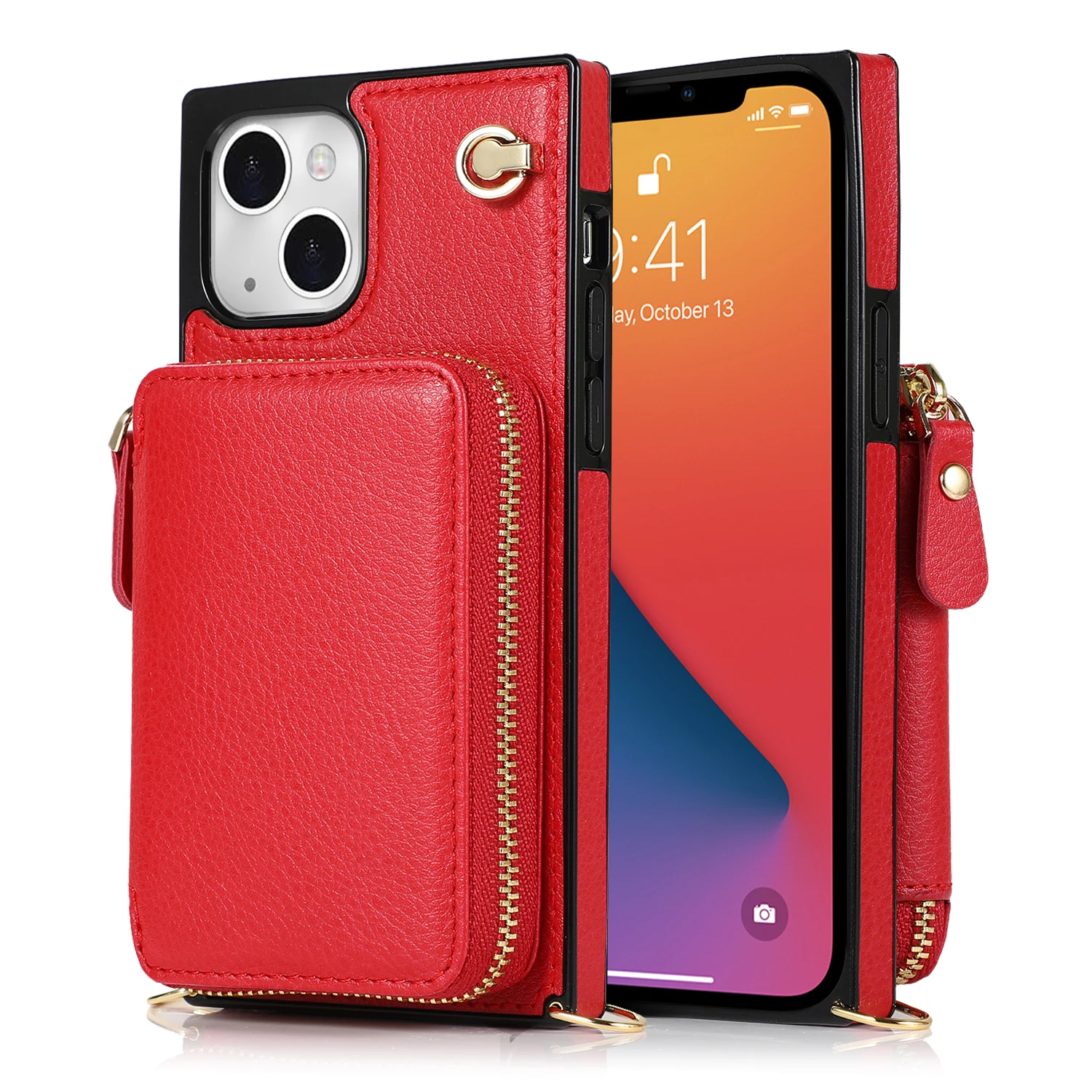 

Симпатичный Карманный чехол на молнии для телефона iPhone XR XS XSMAX 11 12 13 с ремешком