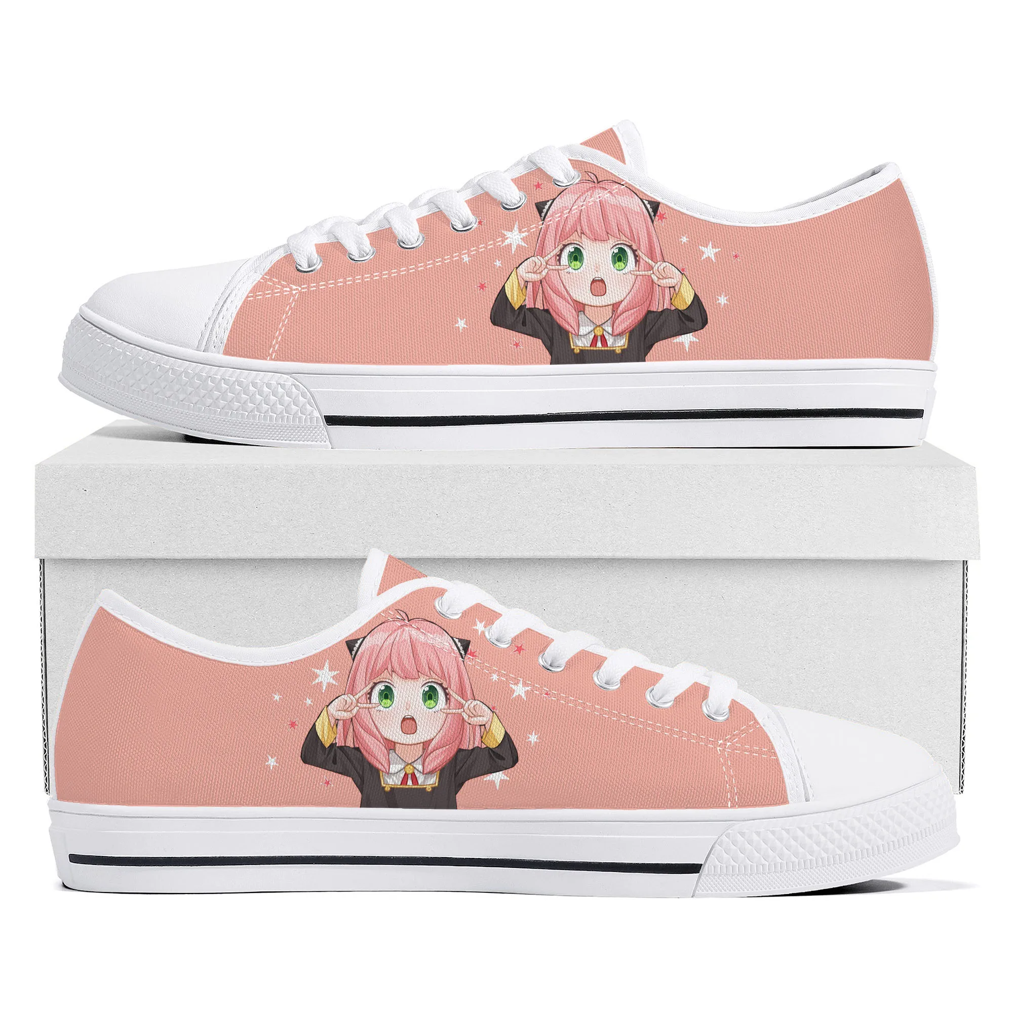 

Spy X Family Anya Forger Anime Low Top Sneakers High Quality Mens Womens Teenager Canvas Sneaker Couple Casual Shoes Custom Shoe