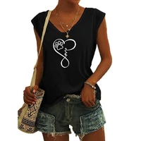 2022 new summer fashion heart dog cat print women top plus size casual sexy camisole tanks v neck gift for dog lover new vest