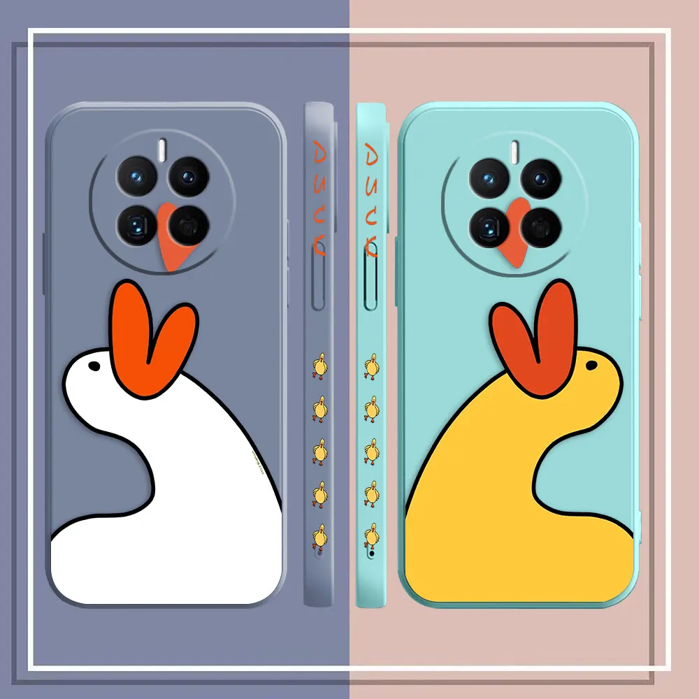 Cute Duck Lover Phone Case For Huawei MATE 10 20 20X 30 40 50 P20 P30 P40 P50 P60 PRO PLUS Colour Liquid Case Cover Funda Shell