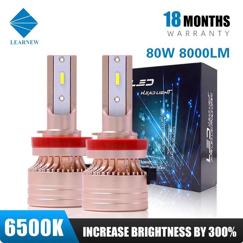 

LEARNEW V6 H7 LED Headlight H11 LED Lights For Car Lamps 6500K 80W 8000LM H1 H3 LED 12V Auto Fog Light Bulbs