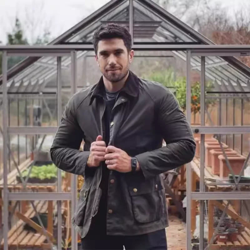 Barbour Американский ретро-восковой плащ средней длины с лацканами