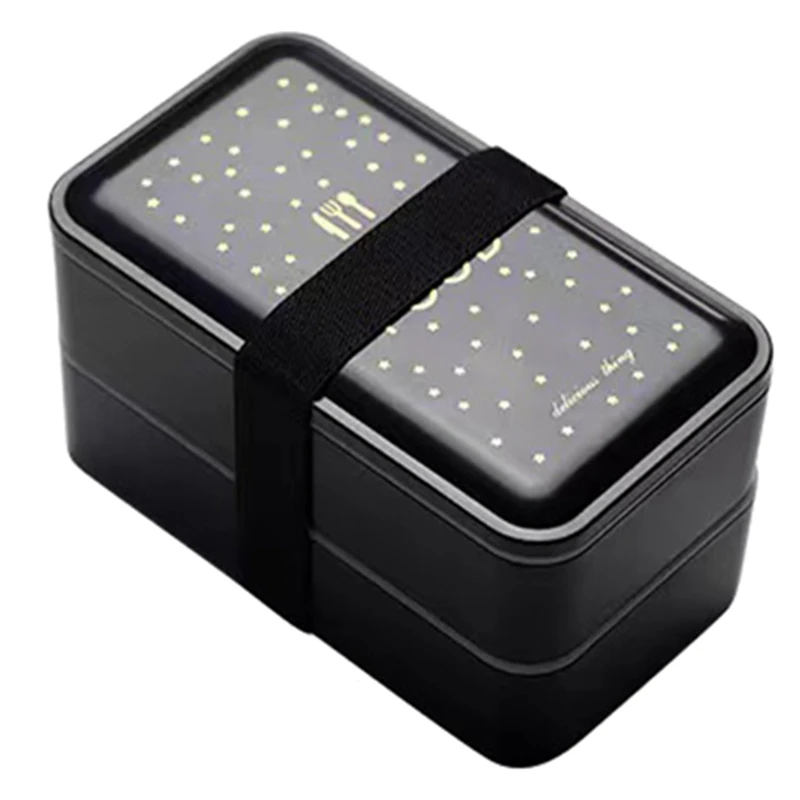 

A63I 1200ML Lunch Box Double Deck With Dinnerware Bento Box Student Workers Lunch Food Storage Microwave Safe