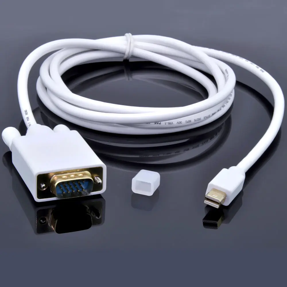 

MINI DP to VGA male cable 1.8m MINI displayport thunderbolt to VGA male cable for macbook laptop projector