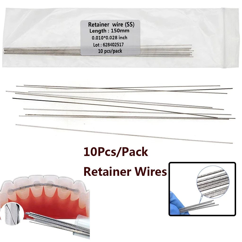 

10Pcs Dental Orthodontic Stainless Steel Lingual Retainer Wire Flat Plate Twist Wires Straight Dentistry Materials Ortho Bracket