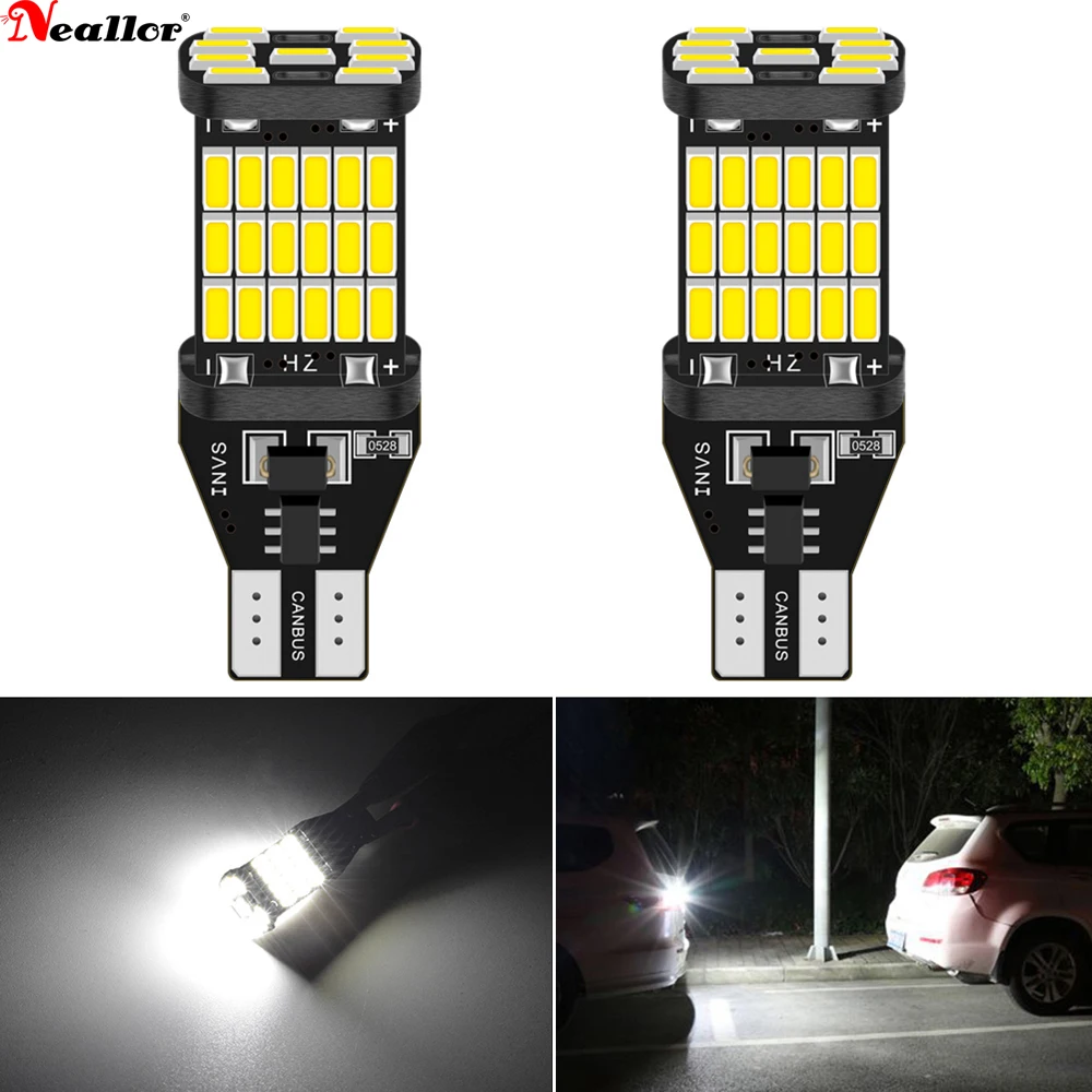 

A pack Car LED Bulb T15 W16W LED Signal Light Super Bright White 4014 SMD Canbus No error DC12V Reverse Parking Back Lamps 6000K
