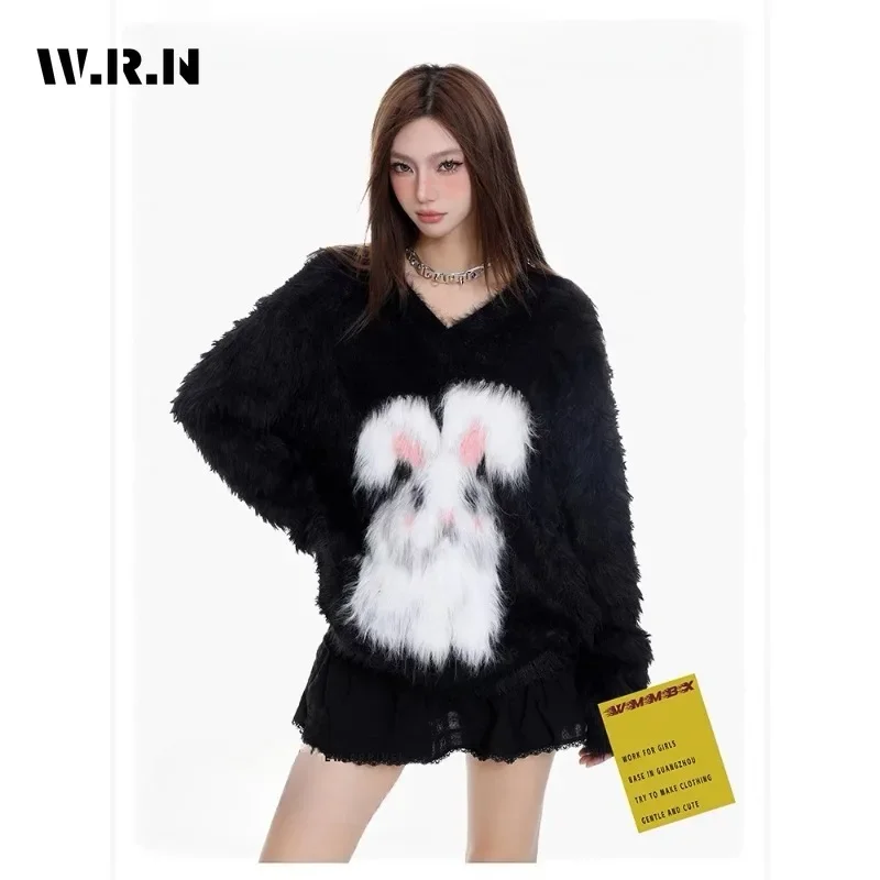 Женский трикотажный свитер с длинным рукавом повседневный пуловер и принтом