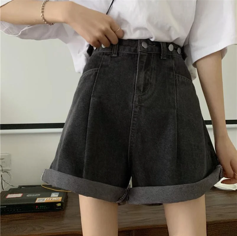2023 Summer Hot New Korean High Waist Slim Denim Shorts