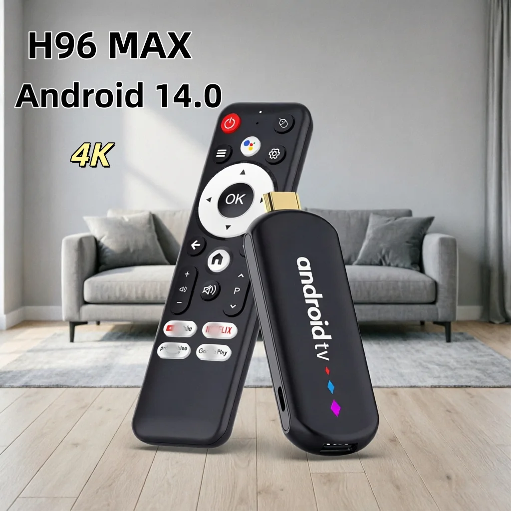 Фото H96 Max Android TV Stick Amlogic S905L 2GB 16GB 4K Ultra HD 3D HDR медиаплеер с двухдиапазонным Wi-Fi 6 и голосовым помощником, умный донгл №2