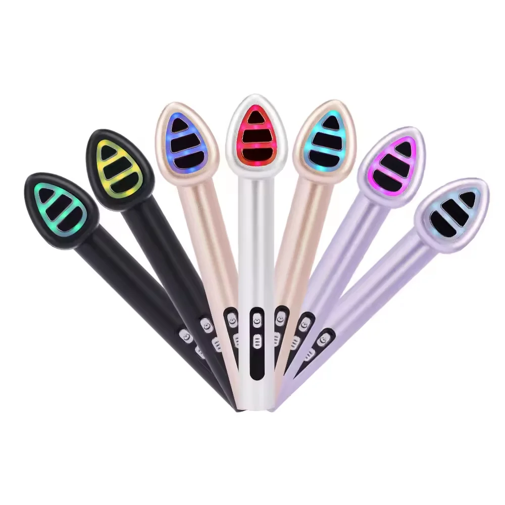 Фото KKS Beauty Device Подтяжка лица 4 в 1, светотерапия, микротоковый массажер для лица, EMS, горячий компресс, уход за кожей, светодиодная палочка для лица №2