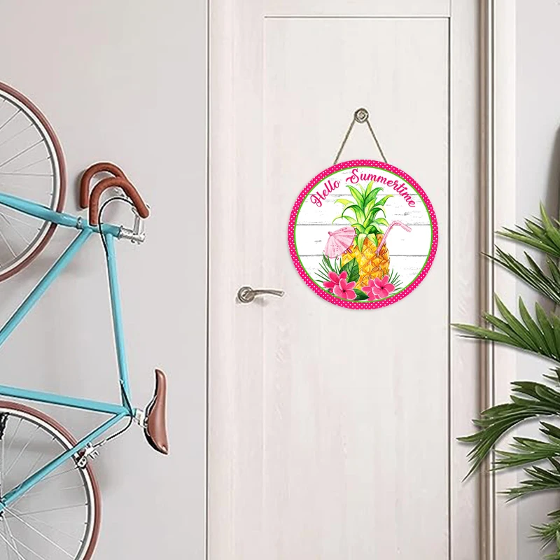 Hello SummerTime Настенный Декор Деревянные Круглые Художественные Таблички Винтажный