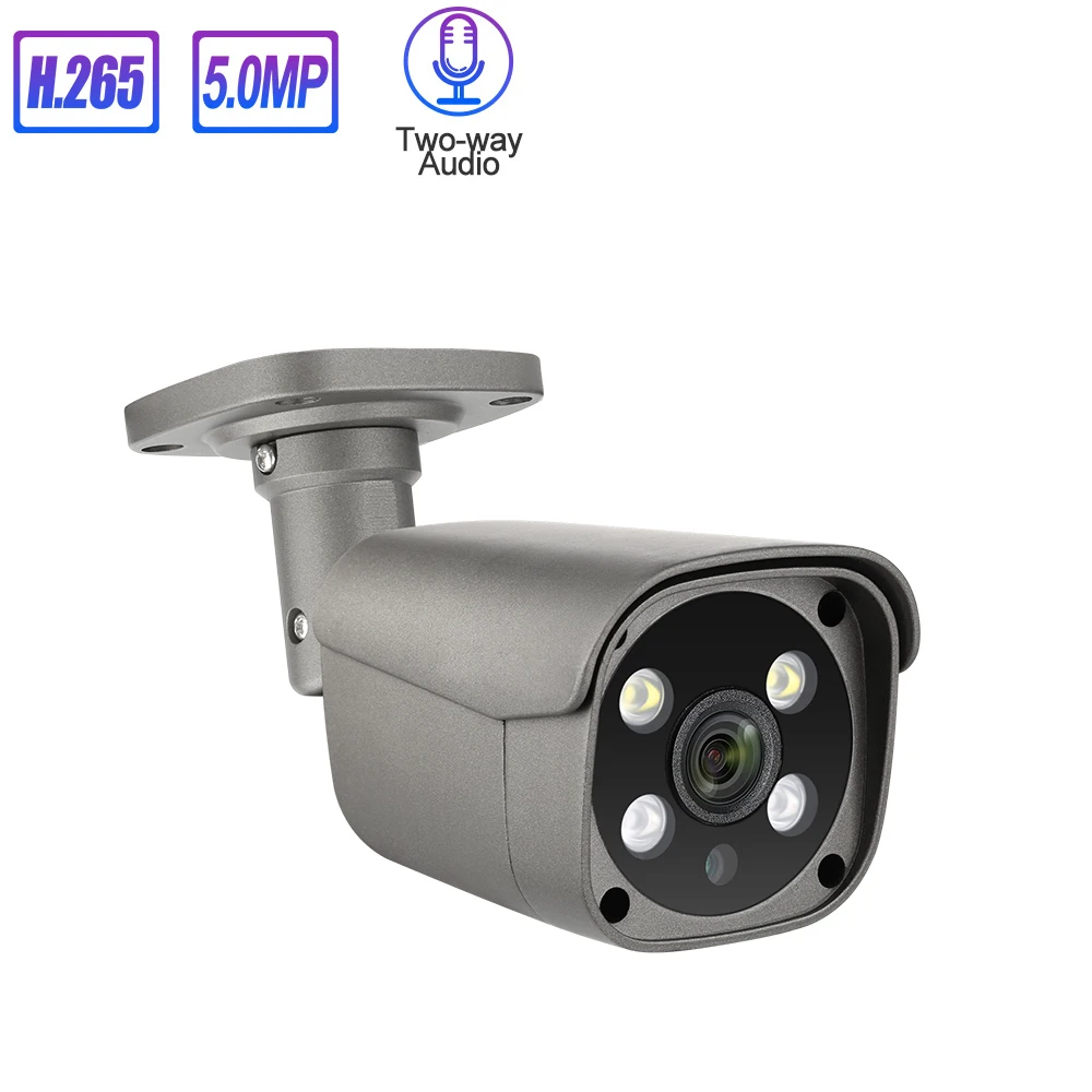 

5MP Outdoor Waterproof POE IP Camera With Two Way Audio AI Camera Motion Detection P2P CCTV