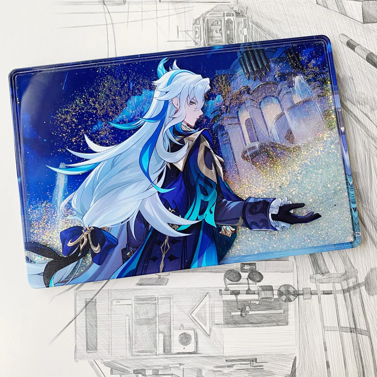 Аниме игра Genshin Impact Neuvillette акриловый зыбучий песок маджонг настроить акриловые