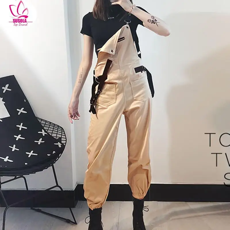 

SUSOLA Off Shoulder Jumpsuit Women Long Jumpsuit Lady New Trend Spring Autumn Rompers Female Strap Jumpsuits Streetwear