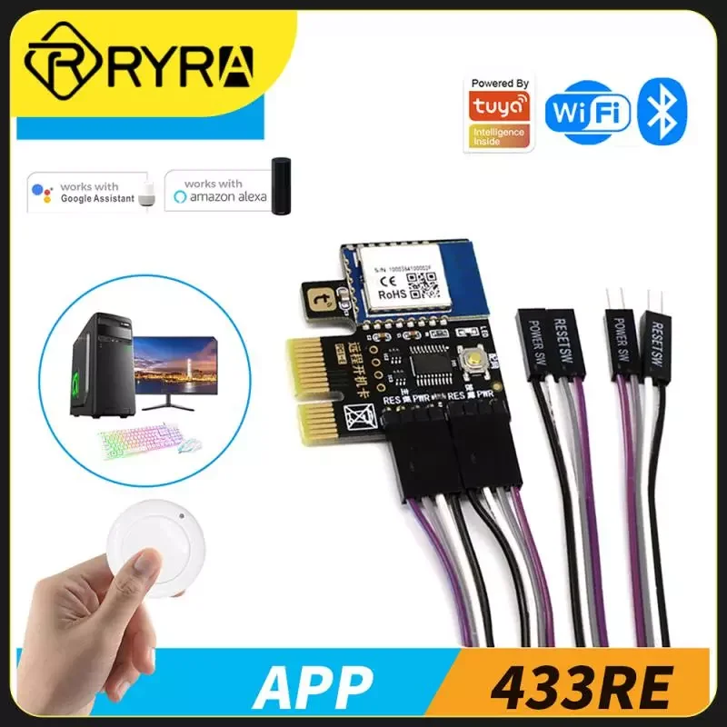 

NEW2023 Wifi Computer Power Reset PCIe Card Smart Life APP 433 RF Remote Control Work With Alexa Home Yandex