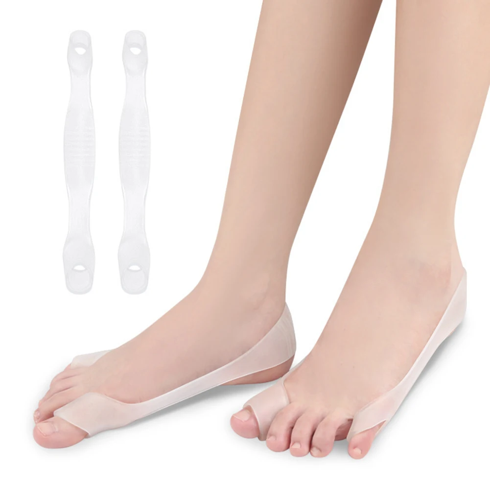 

1pair Double Toe Corrector Non-slip Reusable Foot Hallux Correction Belt Toe Eversion Adjustment Bands Feet Care Supply