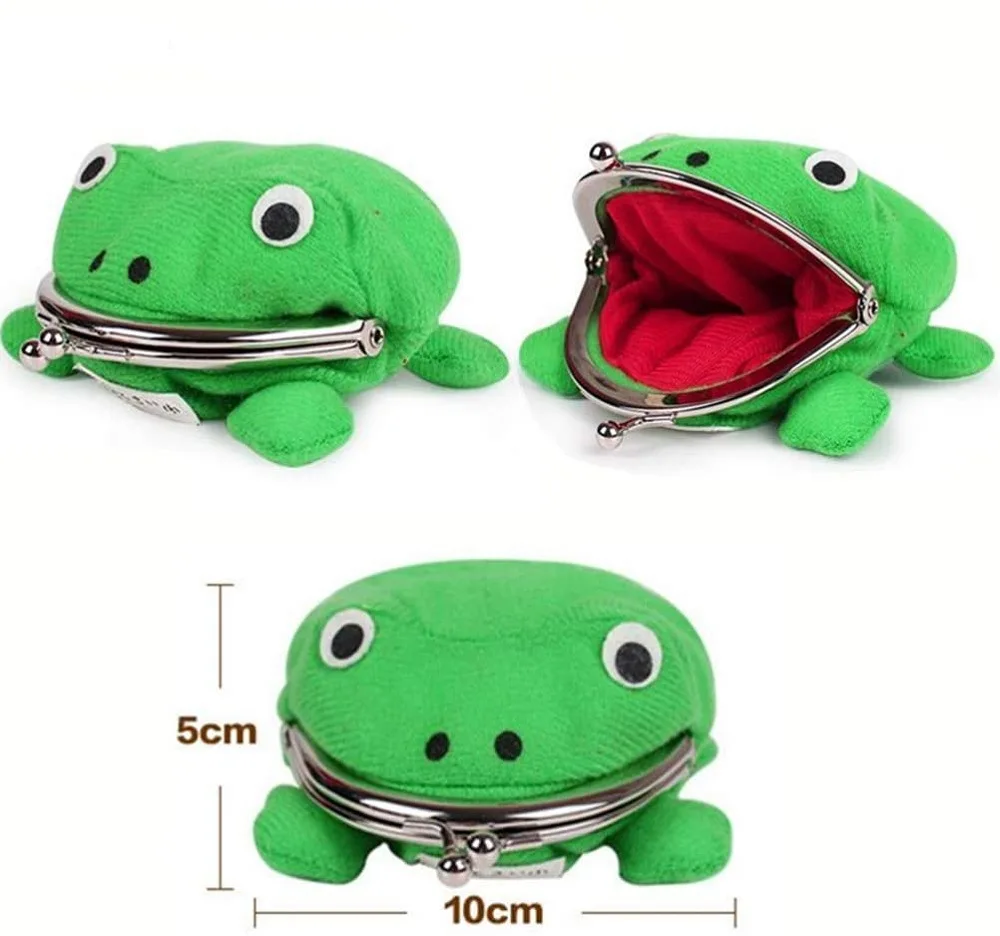 Cartoon Anime Frog Coin Purse Cosplay Props Frogs Wallet Manga Flannel Mini Cute Opening Purses Holder Bag For Adults Kids Gifts images - 6