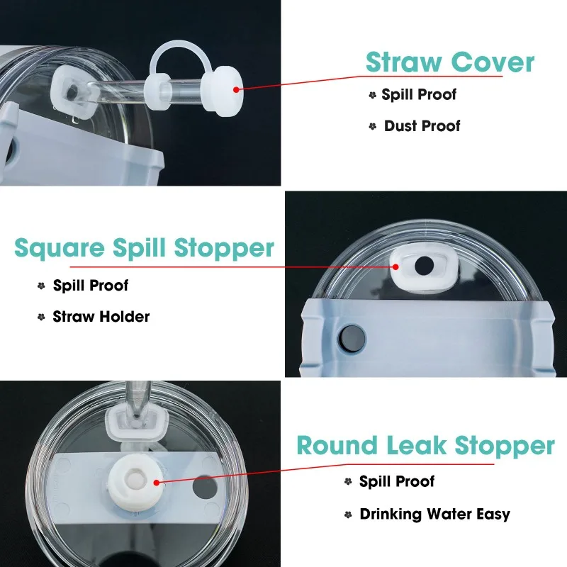 6 шт. многоразовые силиконовые наконечники для трубочек 30 и 40 унций