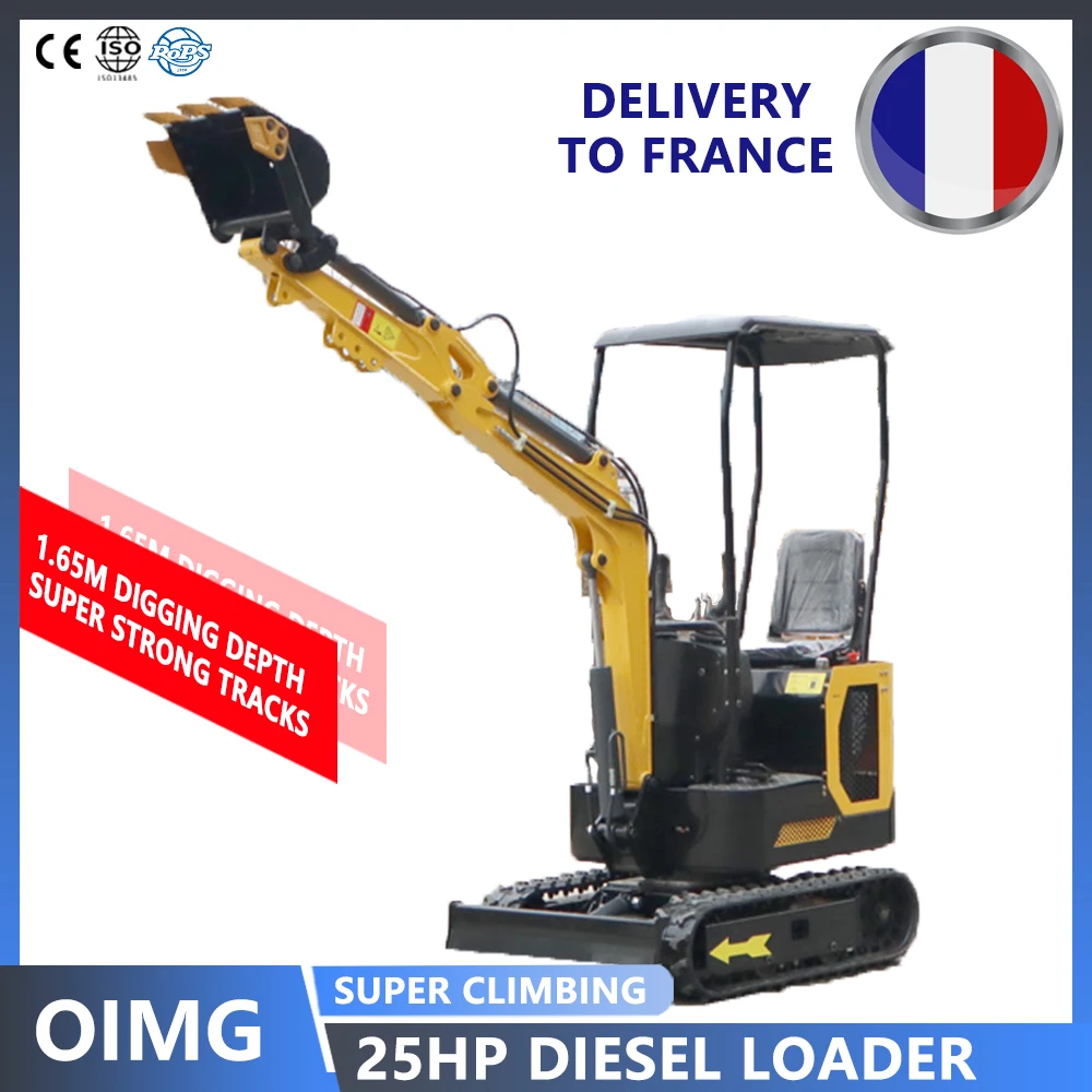 Франция Мини-гусеничный экскаватор с резиновыми гусеничными насадками