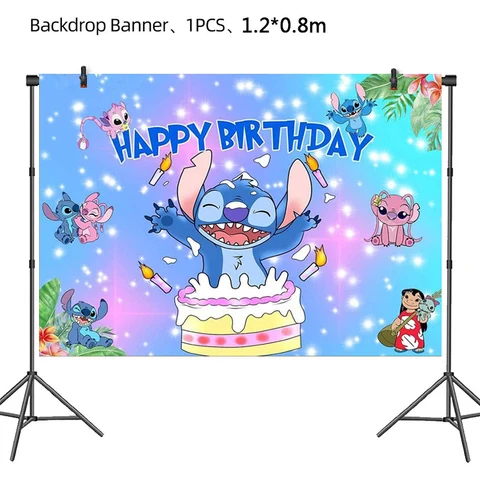 Одноразовая посуда Disney Stitch день рождения розового цвета
