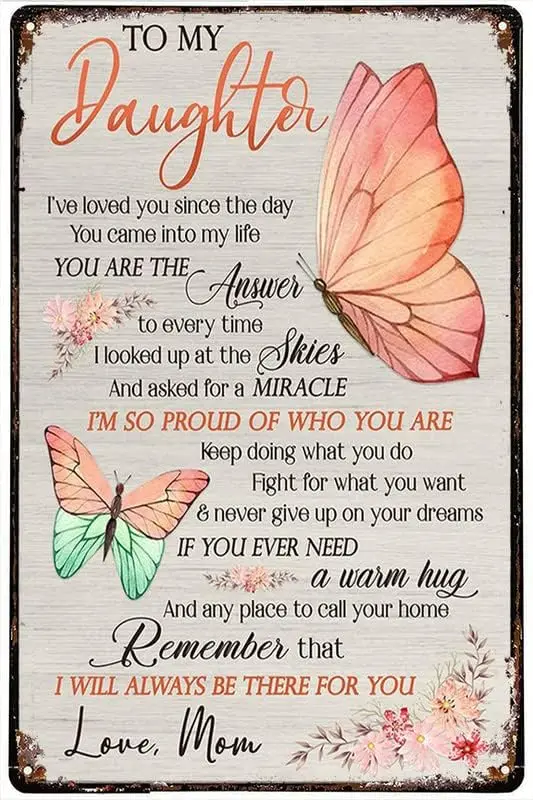 8X12 в день отца знаки Buttefly семья мама моей дочери я посмотрела небеса