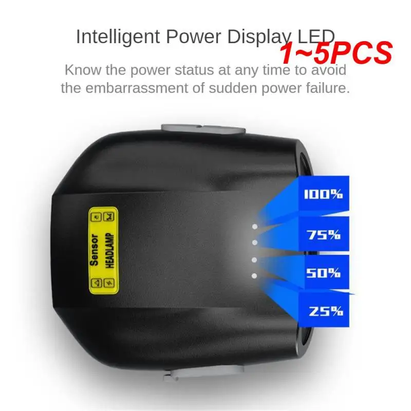 

Портативный налобный фонарь для рыбалки, Abs, мА, 1-5 шт.