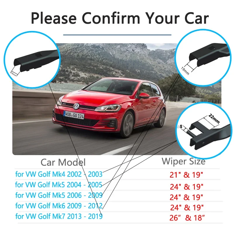 Щетка стеклоочистителя для Volkswagen VW Golf 4 5 6 7 Sportsvan MK4 MK5 MK6 MK7 1J 1K 5K Φ 1997 1999 2000 ~ 2019