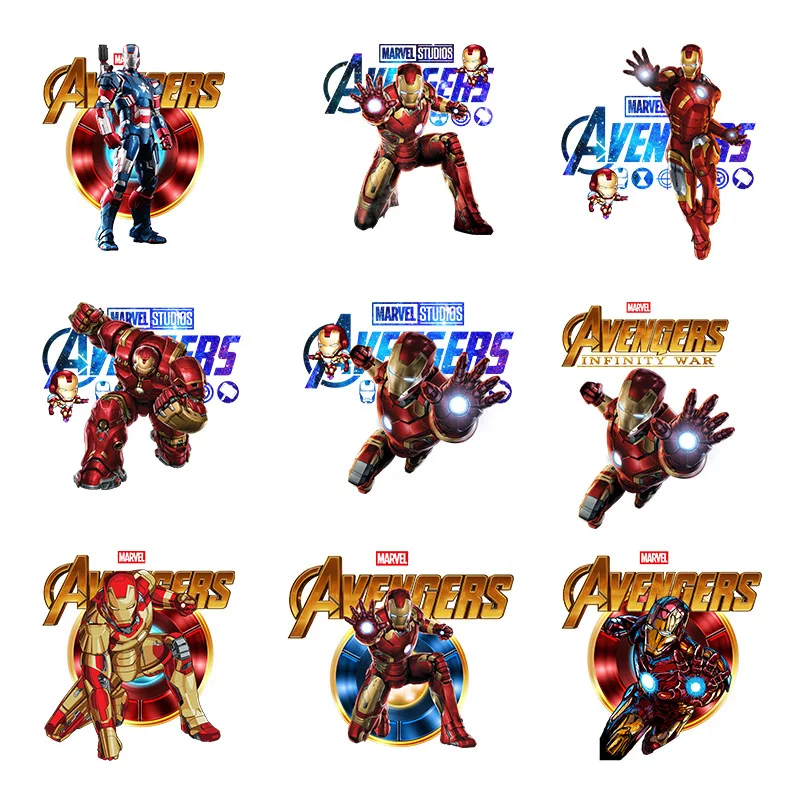 

Disney Marvel Heroes Heat Transfer Patches Avengers Iron Man Iron on Cloth Stickers DIY Kids T-shirt Hat Backpack Decals Gifts