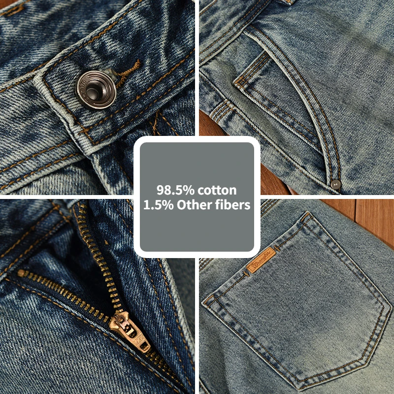 2023 Spring Summer New Vintage Jeans for Men Clothing Casual Washed Soft Cotton Streetwear Oversize Men Trousers A1016