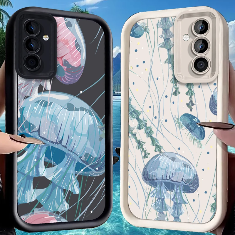 Фото Чехол с изображением морских существ и медуз для Samsung Galaxy A53 A50 A50S A36 5G A35 A34 A33 A32 A30 A26 A24 A23 A22 A20 A16 A15 A14 4G №1