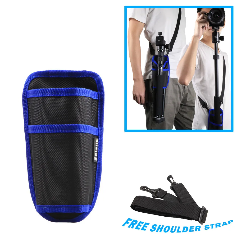 Selens Photography Monopod Waist Belt Sling Camera Bag Nylon Pouch Case With Stabilizer Removable D Ring Strap For Unipod Tripod