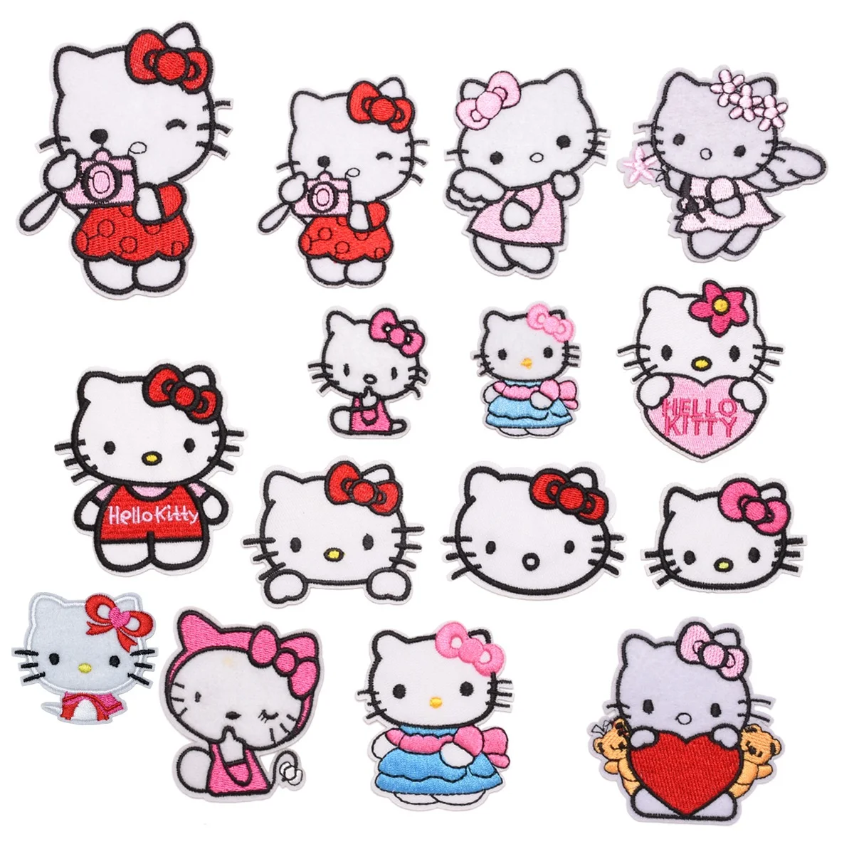 

15 pcs Cute Cat Series Embroidered Patches For on child Clothes Hat Jeans Sticker Sew-on Ironing Patch Applique DIY Badge