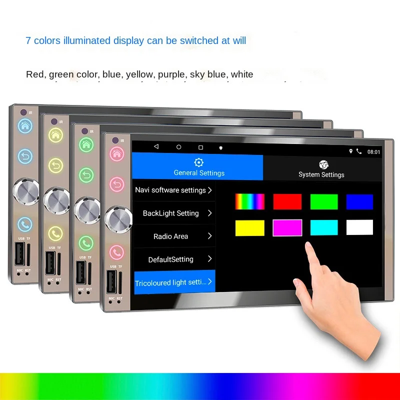 Автомобильный MP5 мультимедийный плеер с OLED-экраном 7 дюймов Android T3 MP3 WMA WAV FLAC APE