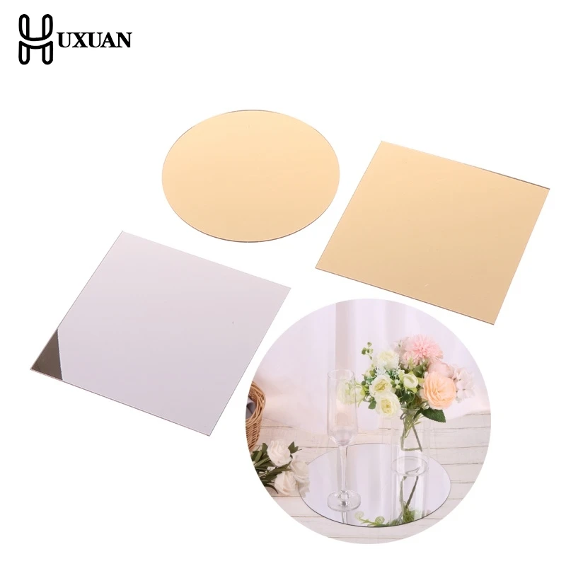 Круглая квадратная зеркальная стеклянная подставка сделай сам акриловая