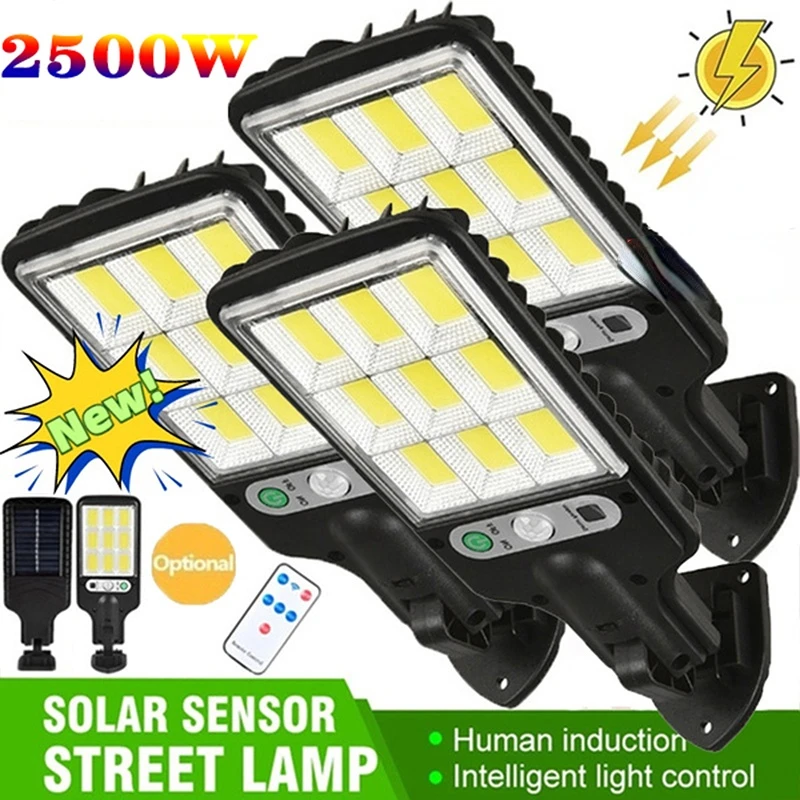 

Solar Street Lights Outdoor 2500W Solar Lamp With 3 Light Mode Waterproof Motion Sensor Security Lamp for Garden Patio Path Yard