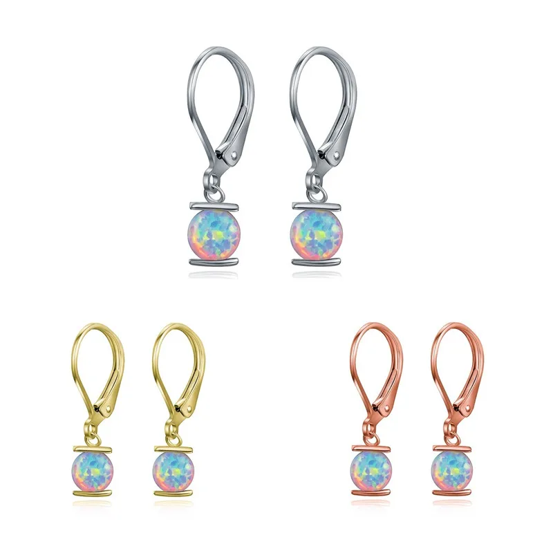 

2023 Vintage Lantern-Shaped Earrings for Women Anniverary Party Girl Gift Fashion Geometric Imitation Opal Pendant Earrings