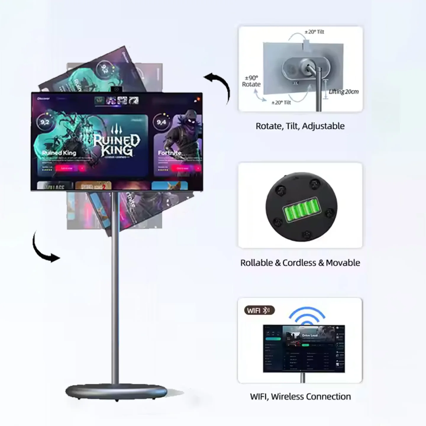 FHD 27-дюймовый портативный смарт-телевизор Android13 планшет со скрытой камерой