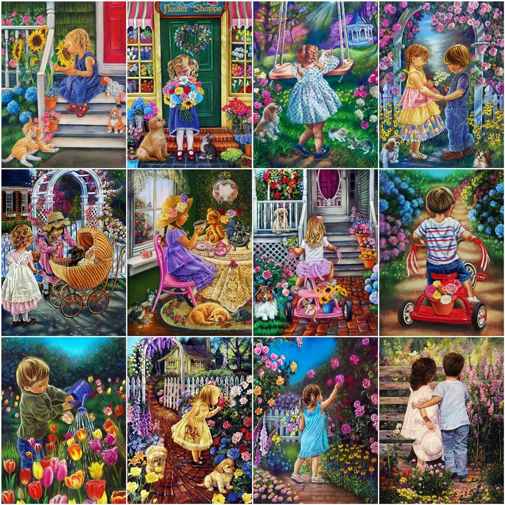 

5D DIY Diamond Painting Colorful Garden Nature Scenery Embroidery Mosaic Art Picture Full Drill Cross Stitch Kit Home Decor Gift