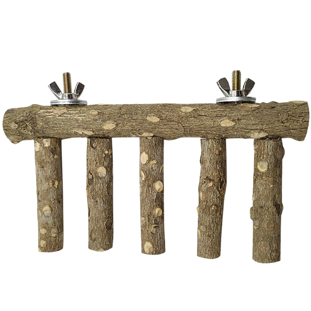 

Bird Parrot Perch Toy Stand Cage Toys Grinding Parakeet Standing Cockatiel Stands Wood Train Wooden Accessories Balance Hammock