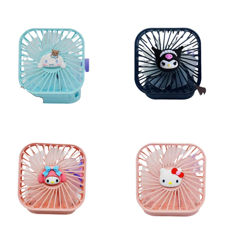 

Cinnamorol Kawaii Kuromi My Melody Sanrio Folding Desktop Fan Strong Wind Usb Charging Anime Cute High-Value Summer Small Fan