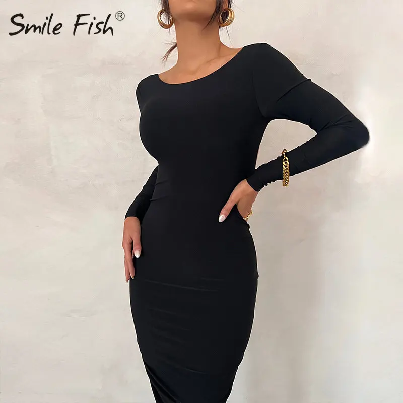

Turtleneck Long Dress Autumn Winter Muslim Elegant Office Lady Skinny Long Sleeve Bodycon Casual Dress Women Midi Clubwear GV464